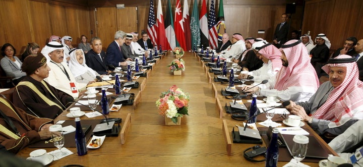 U.S. President Barack Obama hosts a working session of the six-nation Gulf Cooperation Council at Camp David in Maryland May 14, 2015.