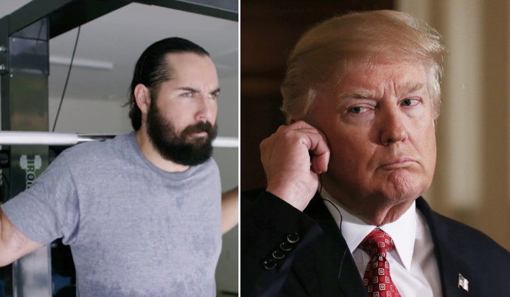 A veterans group is airing a commercial, left, to try to get President Donald Trump's attention. 