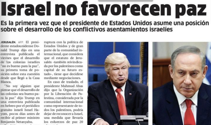Newspaper El Nacional mistakenly used a picture of Alec Baldwin impersonating Donald Trump