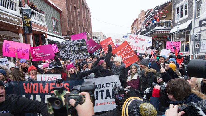 <p>The Women's March at the 2017 Sundance Film Festival in Park City, Utah on Saturday, January 21, 2017.</p>