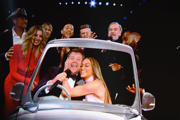 James Corden and his celebrity friends attempt a live Carpool Karaoke