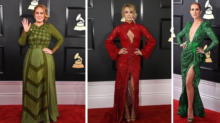 Adele in Givenchy, Carrie Underwood in Elie Madi, Celine Dion in Zuhair Murad