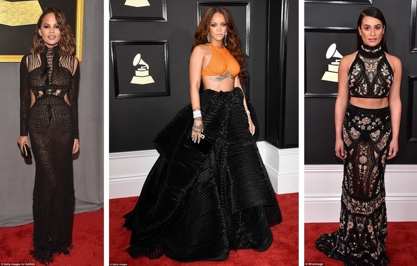 Chrissy Teigen in Roberto Cavalli, Rihanna in Armani Prive, Lea Michele in Roberto Cavalli
