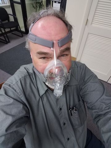 Marc Gordon demonstrates the life-changing CPAP