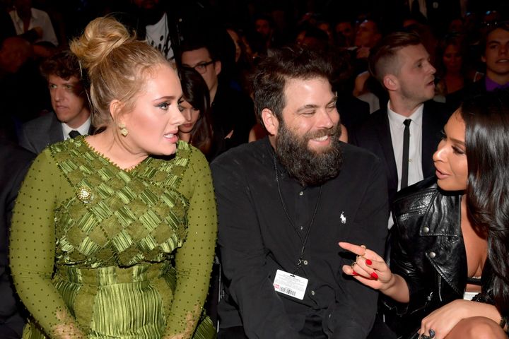 Adele and Simon Konecki during The 59th GRAMMY Awards.