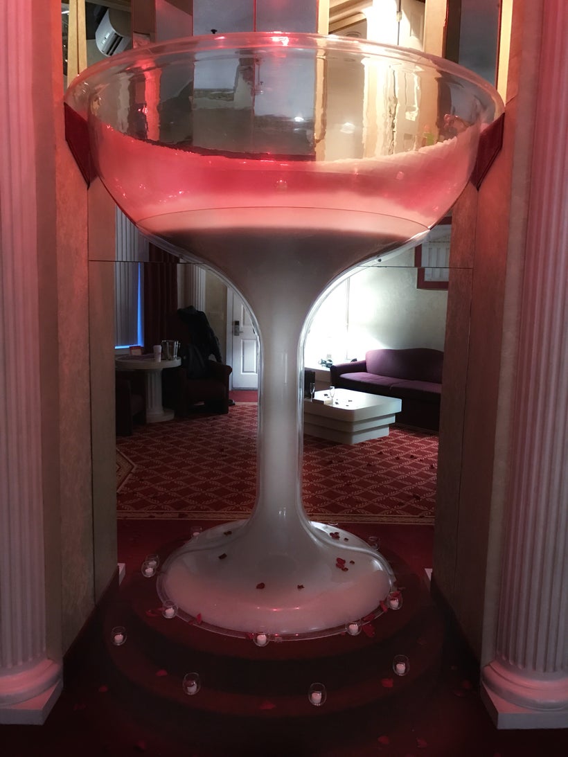 Large Champagne Glass is actually another in room jacuzzi available at the Cove Resort Properties