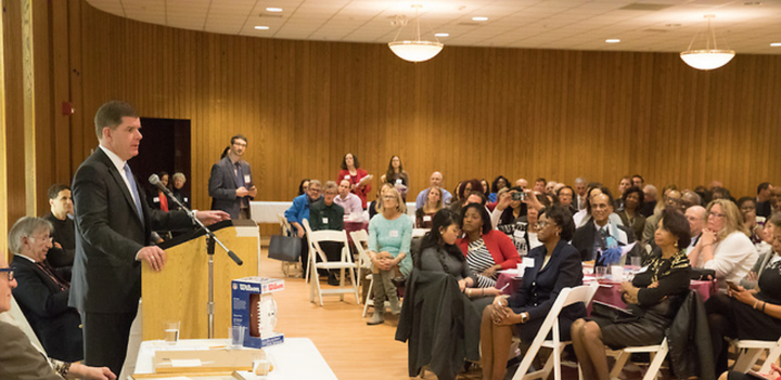 Mayor Marty Walsh addresses the Jan. 29 JALSA Annual Meeting.