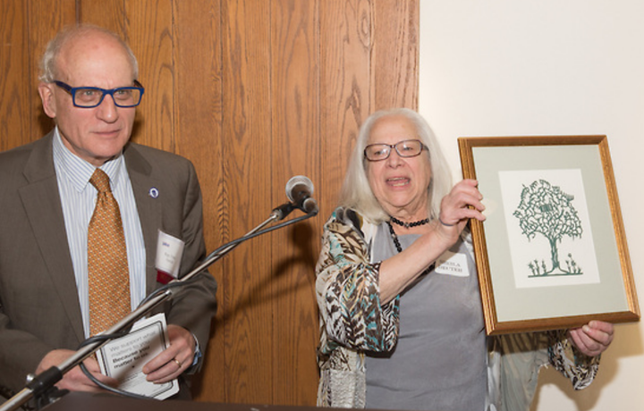 JALSA Executive Director Sheila Decter honors outgoing President Mass. Rep. Frank Smizik.