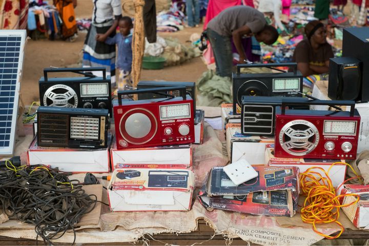 Radios at a market in Terrat, Simanjiro, Tanzania.