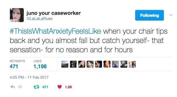 <p>Here is what anxiety feels like to her. <a href="https://twitter.com/LaLaLaRuex/status/830543381872918528" target="_blank" role="link" rel="nofollow" class=" js-entry-link cet-external-link" data-vars-item-name="This viral tweet is still making its rounds on Twitter" data-vars-item-type="text" data-vars-unit-name="58a2280de4b0cd37efcfebf6" data-vars-unit-type="buzz_body" data-vars-target-content-id="https://twitter.com/LaLaLaRuex/status/830543381872918528" data-vars-target-content-type="url" data-vars-type="web_external_link" data-vars-subunit-name="article_body" data-vars-subunit-type="component" data-vars-position-in-subunit="2">This viral tweet is still making its rounds on Twitter</a></p>