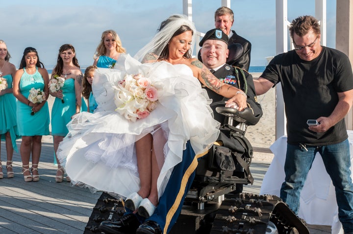 Mendes and Eichler on their wedding day on Sept 28, 2014.