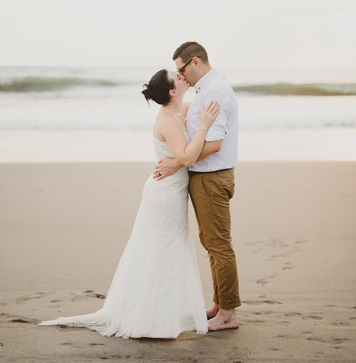 Elopement photos on a beach in Bali, Indonesia. Photo: Terralogical