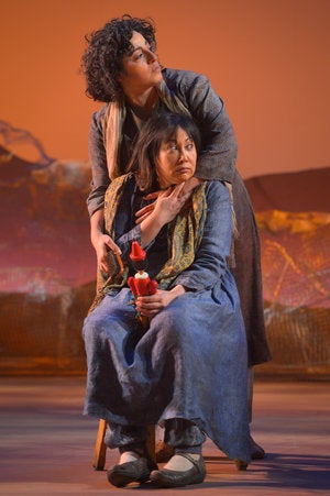 Denmo Ibrahim (Fariba) and Kate Rigg (Mariam) in a scene from A Thousand Splendid Suns 