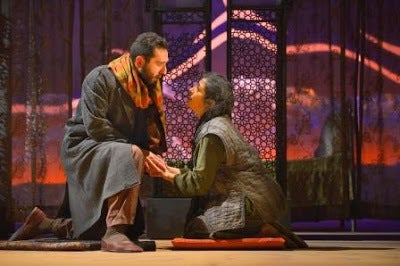Pomme Koch (Tariq) and Nadine Malouf (Laila) in a scene from <em><strong>A Thousand Splendid Suns</strong></em>