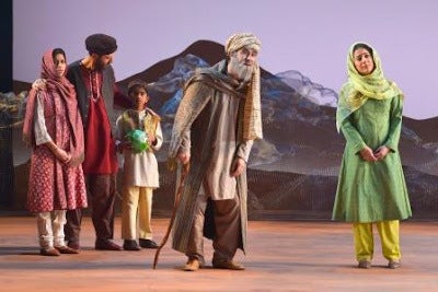 Talib (Haysam Kadri) shows Azizah, Tariq, Kalmai, and Laila where Mariam grew up in a scene from A Thousand Splendid Suns