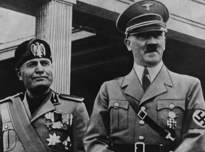 Benito Mussolini and Adolf Hitler. A Hitler pretender recently hit the streets in Austria.
