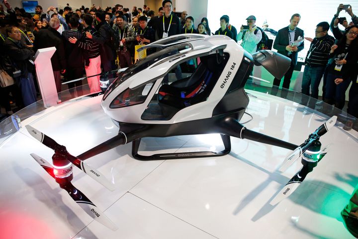 The EHang 184 autonomous aerial vehicle.