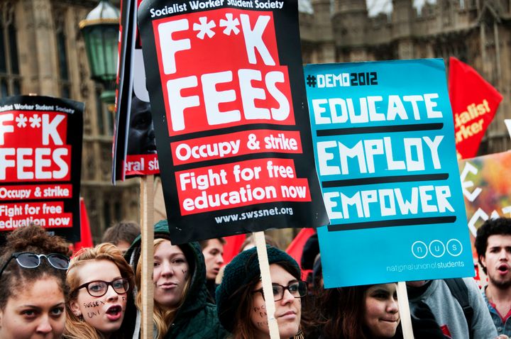 The rise in tuition fees to £9,000 a year led to huge student protests 