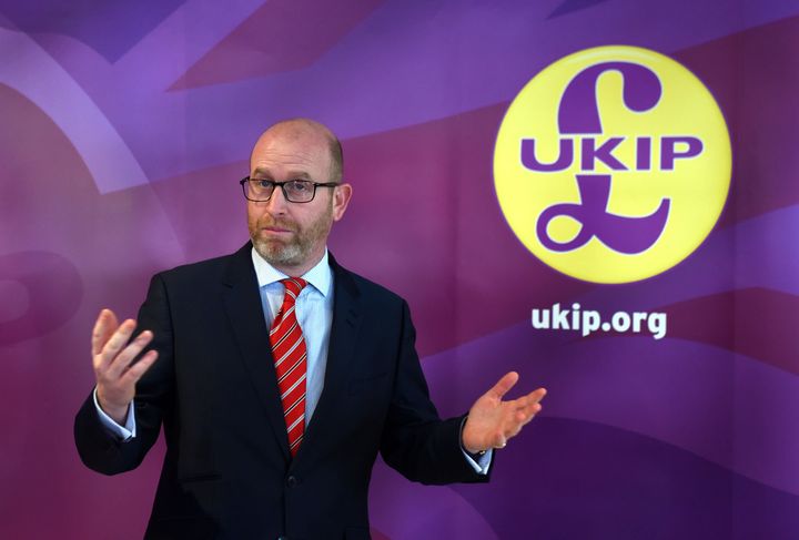 Stoke Central by-election candidate and party leader Paul Nuttall, laying out his party's plan for Brexit at the Ukip campaign shop in Stoke.