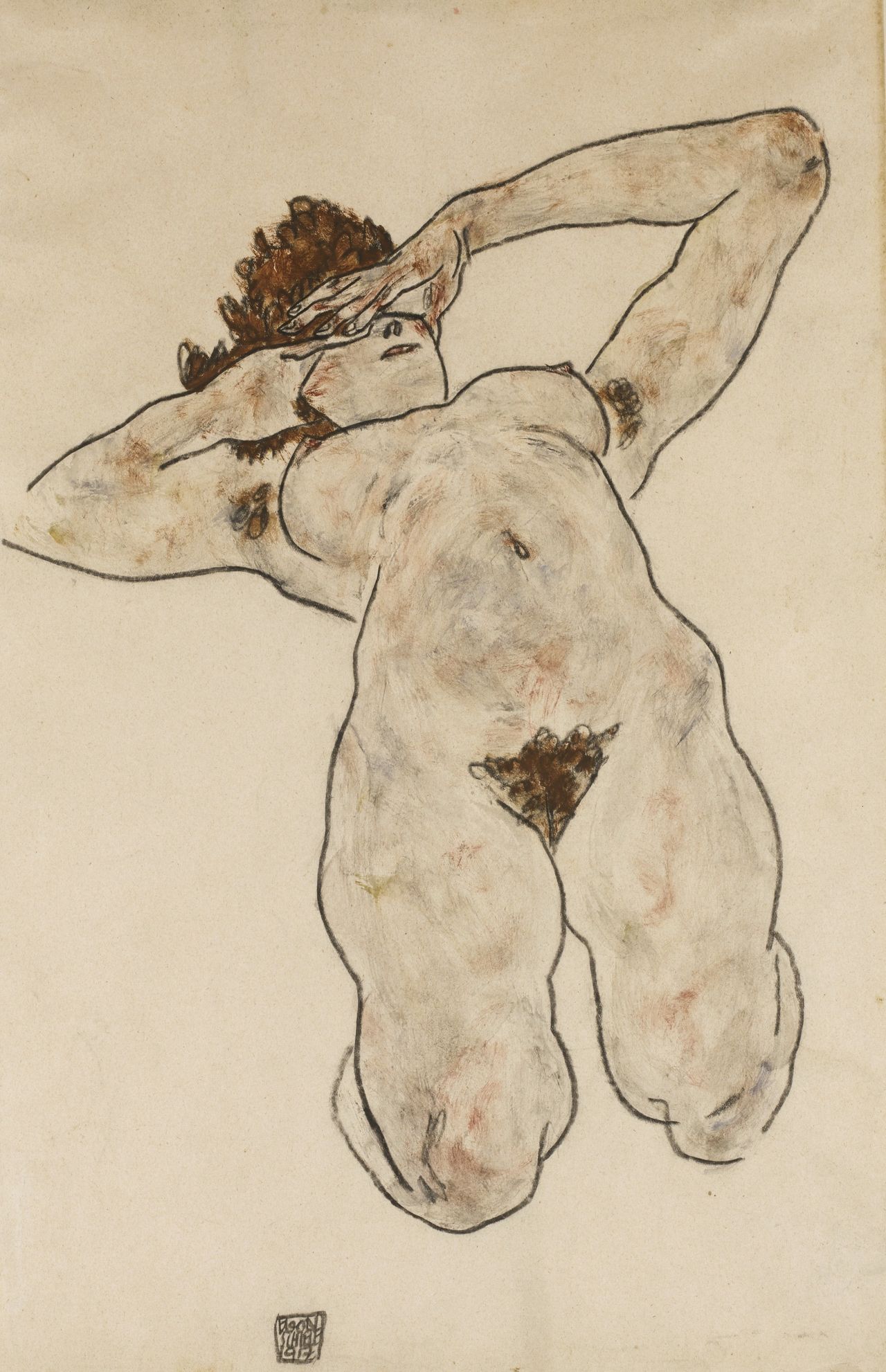 Egon Schiele, "Akt (Nude)," 1917. (Est. £180,000 to £250,000.)