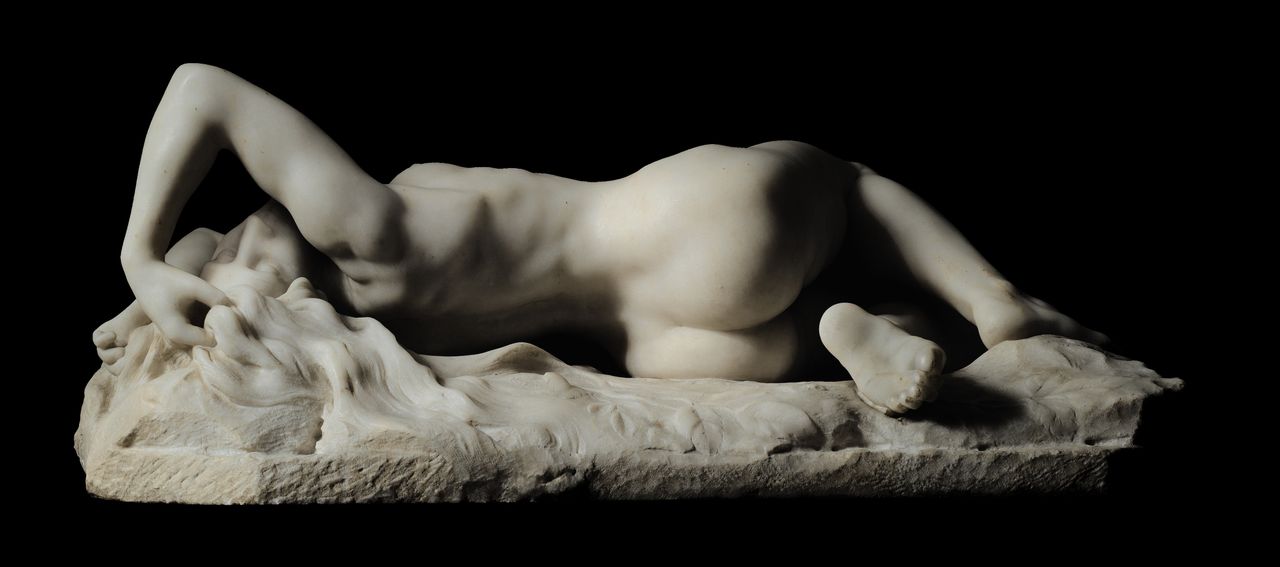 Jacques Loysel, "La Grande Névrose," circa 1896. White marble. (est. £120,000 to £180,000.)