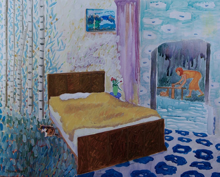 <p><em>Losing It</em>, Acrylic on canvas, 24 x 30 inches</p>