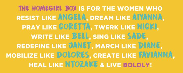 A banner on the webpage of thehomegirlbox.com.