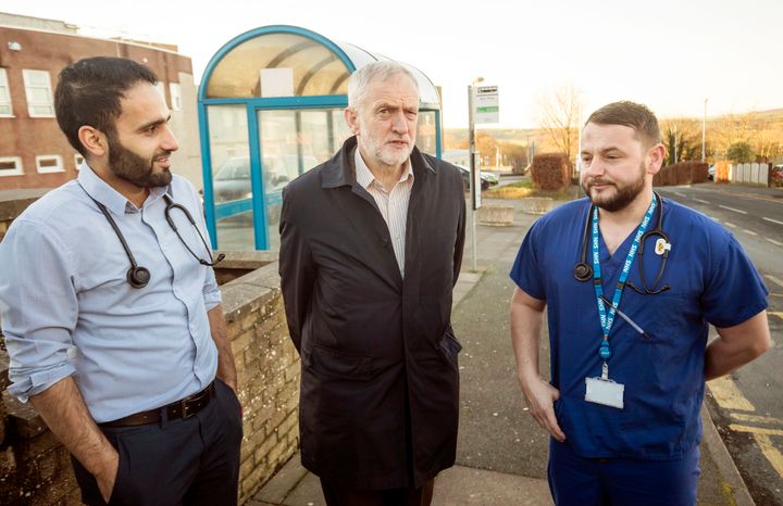 Jeremy Corbyn visits staff at West Cumberland Hospital