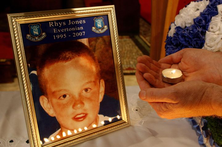 Rhys Jones was on his way home from football practice when he was shot in August 2007. All of Liverpool mourned him. 