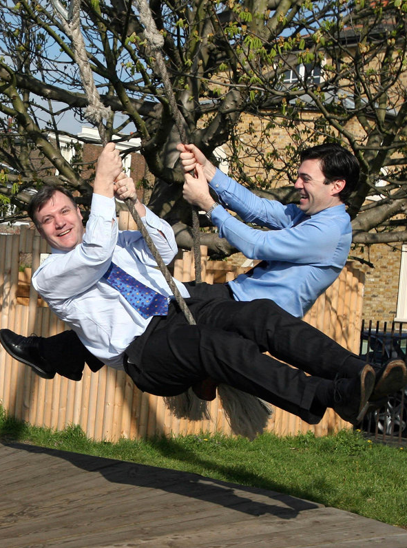 Ed Balls and Andy Burnham sharing a swing