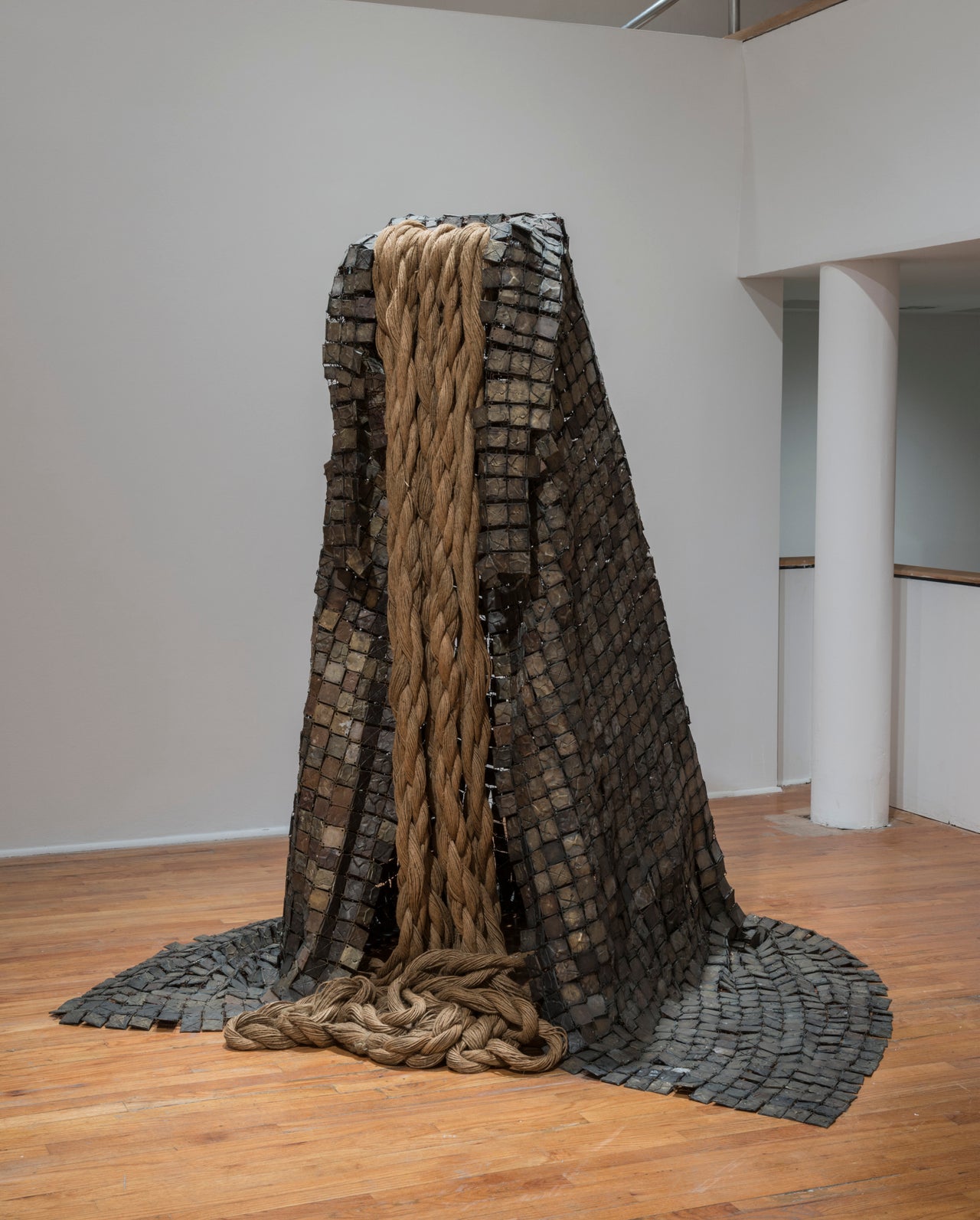 Barbara Chase-Riboud, "Le Manteau (The Cape)," 1973, cronze, hemp rope, copper.