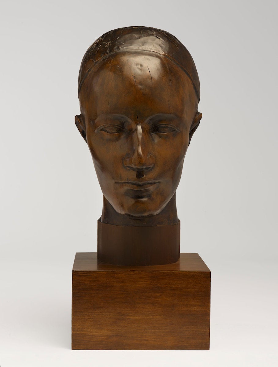 Nancy Elizabeth Prophet, "Untitled (Head)," ca. 1930, wood, head without base: 12 1/2 x 6 1/2 x 7 in. (31.8 x 16.5 x 17.8 cm).