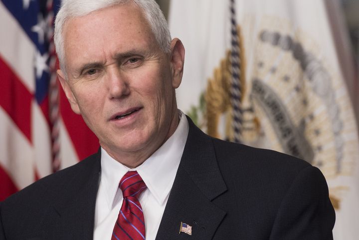 Vice President Mike Pence at a ceremony in Washington, DC, February 14, 2017. When Pence was still Indiana's governor, he denied East Chicago's request for additional aid.