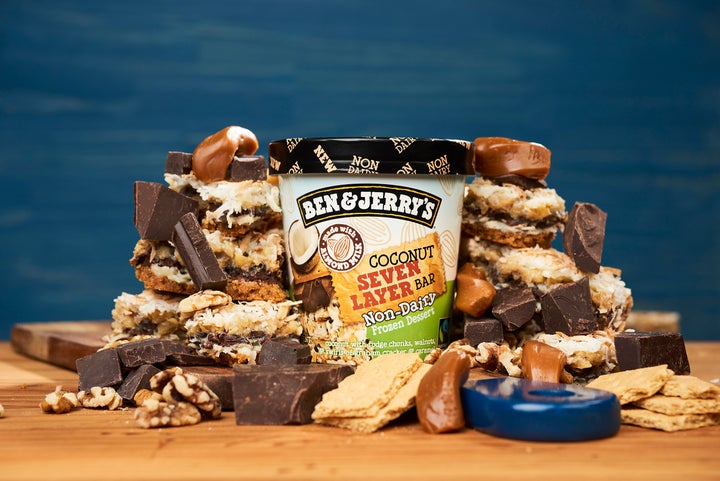 "Coconut with fudge chunks, walnuts and swirls of Graham cracker and caramel."
