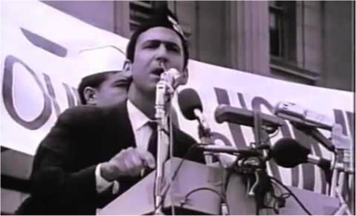 David Kleinberg protests the Vietnam war on the steps of San Francisco City Hall, Ocotober 12, 1968