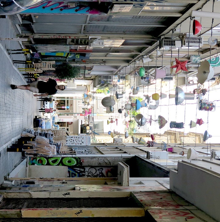 <p>Athens ‘weird’: Pittaki Street, where lights have been strung as art.</p>