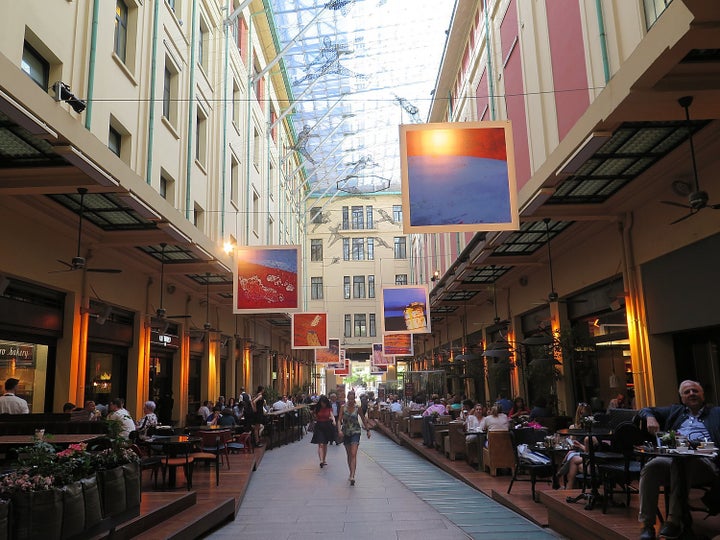 A new, fashionable shopping street.