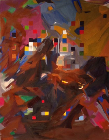 Susan Sommer, <em>City Squares</em> (2014), oil on linen, 66 x 52 inches