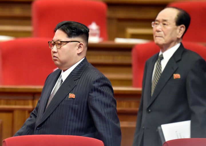 North Korean leader Kim Jong Un attending the first congress of the country's ruling Workers' Party in 36 years. 