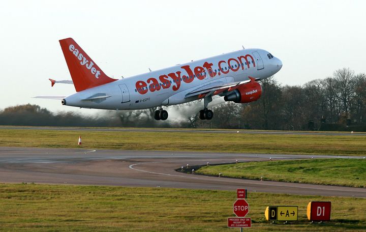 An easyJet plane takes off from Luton airport
