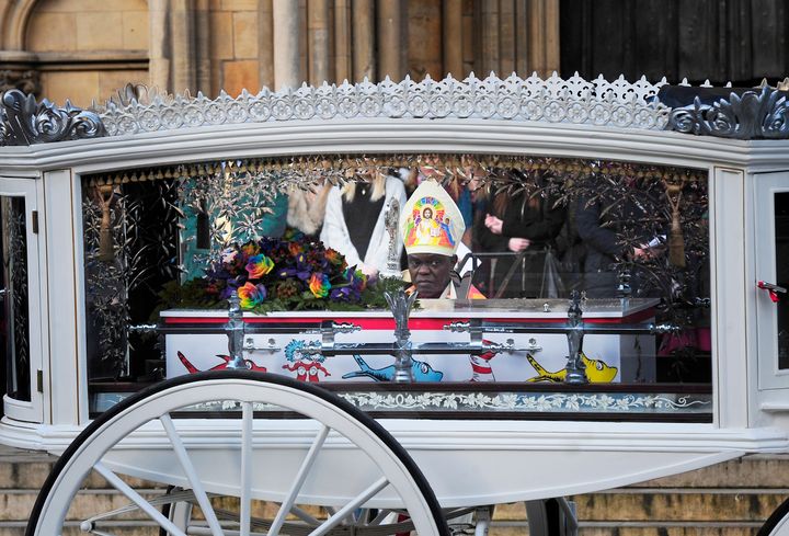 Katie's coffin leaves York Minster following a funeral service