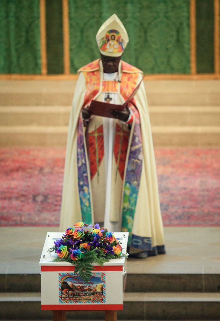 Archbishop of York, Dr John Sentamu during the funeral of Katie