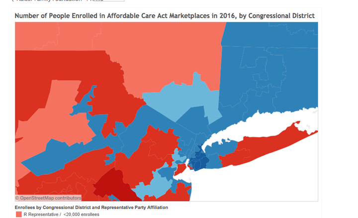 Estimated 2016 ACA Marketplace Enrollment by Congressional District, accessed 2/2017