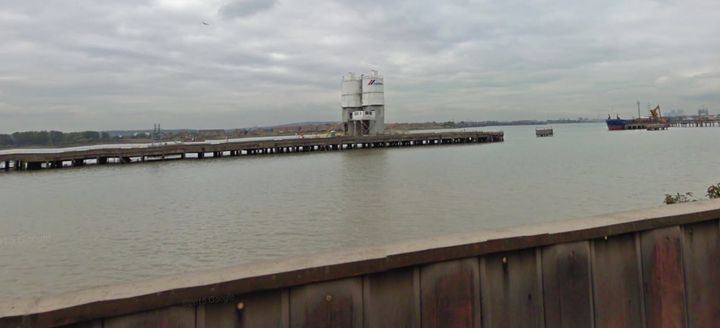 The river at Dagenham Docks where a woman's body was found on Wednesday