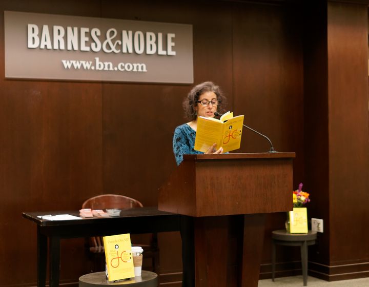 <p>Dr. Ofri at her book launch/reading in Manhattan February 8</p>