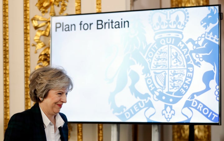 Theresa May at her own 'Brexit' speech at Lancaster House