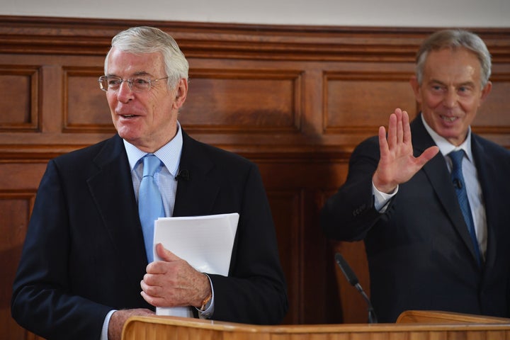 Sir John Major and Tony Blair