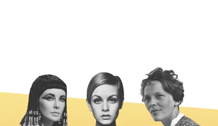 Left to right: Cleopatra, Twiggy and Amelia Earhart.