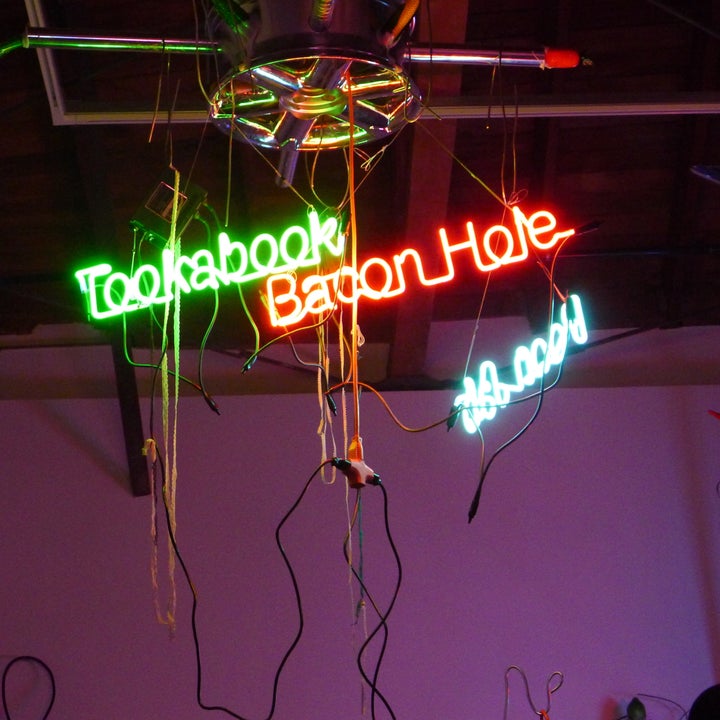 <p>It is not just in the frat houses where white guys call women’s genitalia “Bacon Hole”, it is in one of L.A.’s finest art galleries. “Jason Rhoades Installations 1994-2006” at Hauser Wirth & Schmmel, Los Angeles</p>