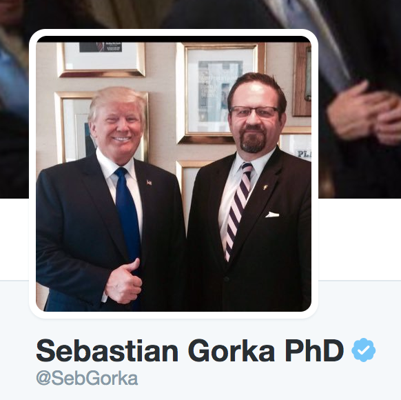 Gorka's Twitter bio.